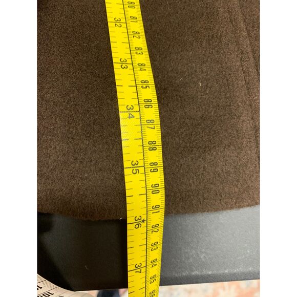 Theory Womens Coat Wool Angora Cashmere Penny Lane Fur‎ Collar Brown Size Medium - Picture 15 of 15